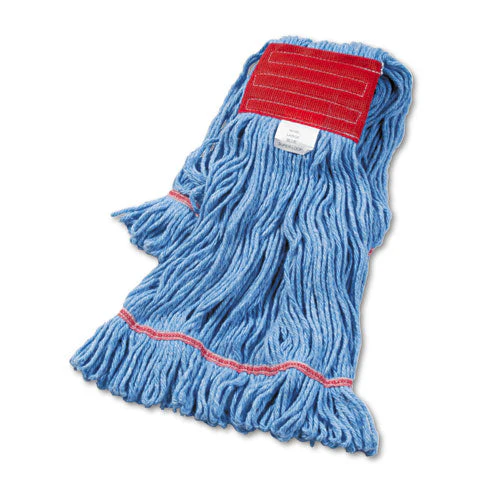 Super Loop Wet Mop Head, Cotton/synthetic Fiber, 5" Headband, Large Size, Blue, 12/carton - Image 1