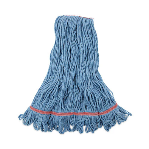 Super Loop Wet Mop Head, Cotton/synthetic Fiber, 1" Headband, Large Size, Blue, 12/carton - Image 1