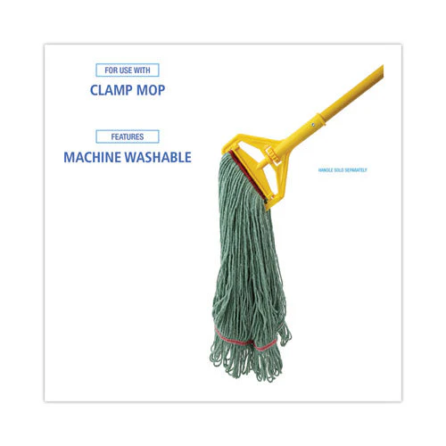 Mop Head, Premium Standard Head, Cotton/rayon Fiber, Large, Green - Image 2