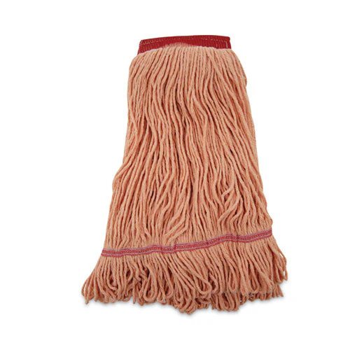 Super Loop Wet Mop Head, Cotton/synthetic Fiber, 5" Headband, Large Size, Orange, 12/carton - Image 1