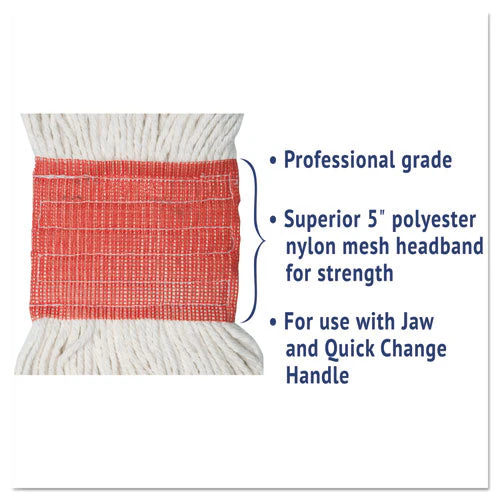 Super Loop Wet Mop Head, Cotton/synthetic Fiber, 5" Headband, Large Size, White - Image 2
