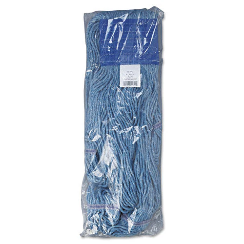 Super Loop Wet Mop Head, Cotton/synthetic Fiber, 5" Headband, X-large Size, Blue, 12/carton - Image 3