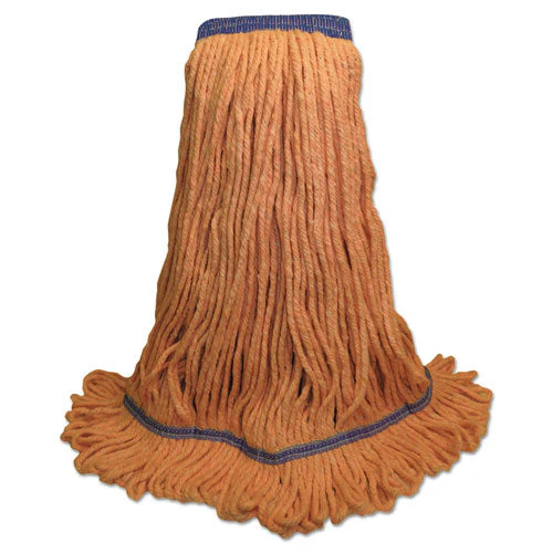 Super Loop Wet Mop Head, Cotton/synthetic Fiber, 5" Headband, X-large Size, Orange, 12/carton - Image 1