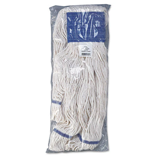 Super Loop Wet Mop Head, Cotton/synthetic Fiber, 5" Headband, X-large Size, White, 12/carton - Image 3