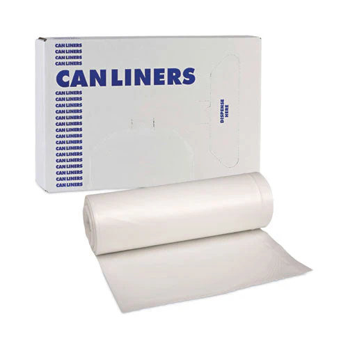 Low-density Waste Can Liners, 33 Gal, 0.6 Mil, 33 X 39, White, 25 Bags/roll, 6 Rolls/carton - Image 3
