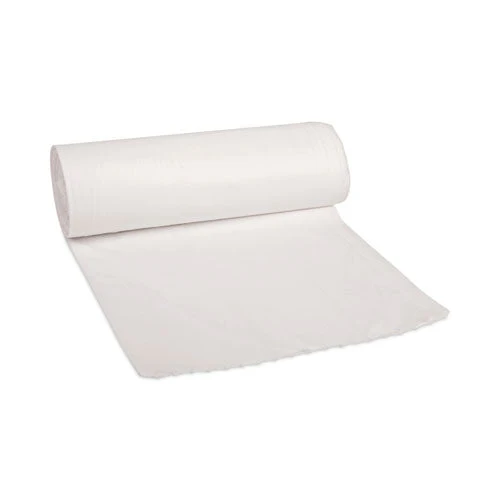 Linear Low Density Can Liners, 55 Gal, 0.63 Mil, 38" X 58", White, 10 Bags/roll, 10 Rolls/carton - Image 1