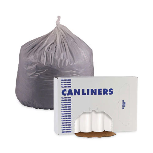 Linear Low Density Can Liners, 55 Gal, 0.63 Mil, 38" X 58", White, 10 Bags/roll, 10 Rolls/carton - Image 2