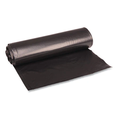 Recycled Low-density Polyethylene Can Liners, 33 Gal, 1.2 Mil, 33" X 39", Black, 10 Bags/roll, 10 Rolls/carton - Image 1