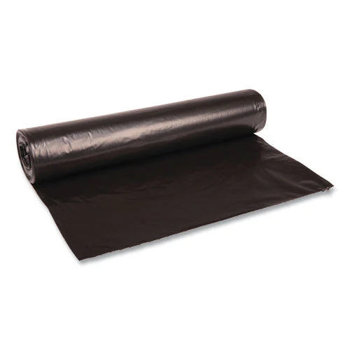 Recycled Low-density Polyethylene Can Liners, 45 Gal, 1.2 Mil, 40" X 46", Black, 10 Bags/roll, 10 Rolls/carton - Image 1