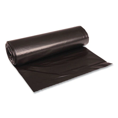 Recycled Low-density Polyethylene Can Liners, 60 Gal, 1.2 Mil, 38" X 58", Black, 10 Bags/roll, 10 Rolls/carton - Image 1
