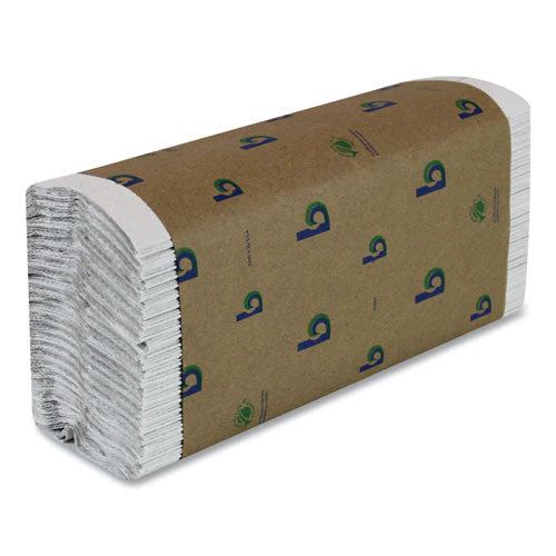 Boardwalk Green C-fold Towels, 1-ply, 10.13 X 12.75, Natural White, 150/pack, 16 Packs/carton - Image 1