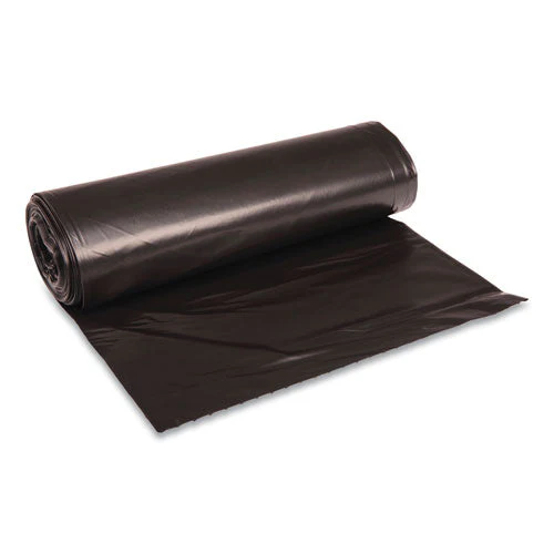 Recycled Low-density Polyethylene Can Liners, 45 Gal, 1.6 Mil, 40" X 46", Black, 10 Bags/roll, 10 Rolls/carton - Image 1
