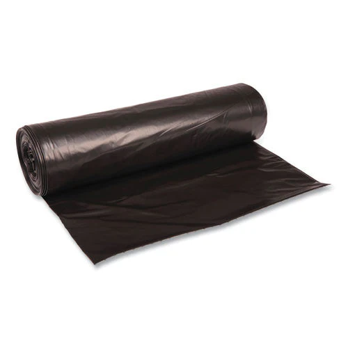 Recycled Low-density Polyethylene Can Liners, 56 Gal, 1.6 Mil, 43" X 47", Black, 10 Bags/roll, 10 Rolls/carton - Image 1