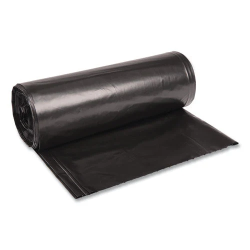 Recycled Low-density Polyethylene Can Liners, 60 Gal, 1.6 Mil, 38" X 58", Black, 10 Bags/roll, 10 Rolls/carton - Image 1