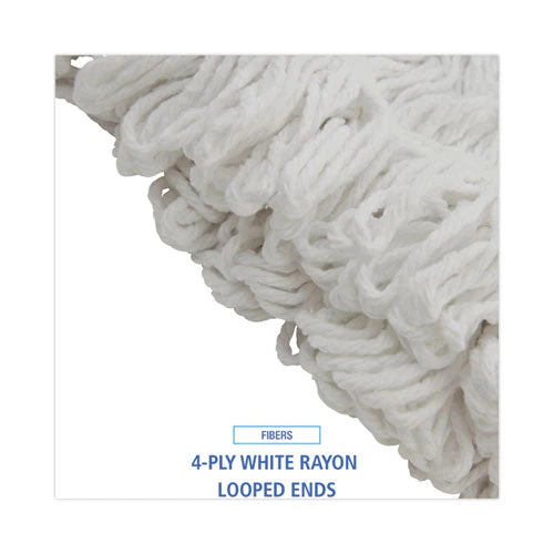 Mop Head, Pro Loop Web/tailband, Premium Saddleback Head, Ryn, 24-oz., Wh, 12/ct - Image 2
