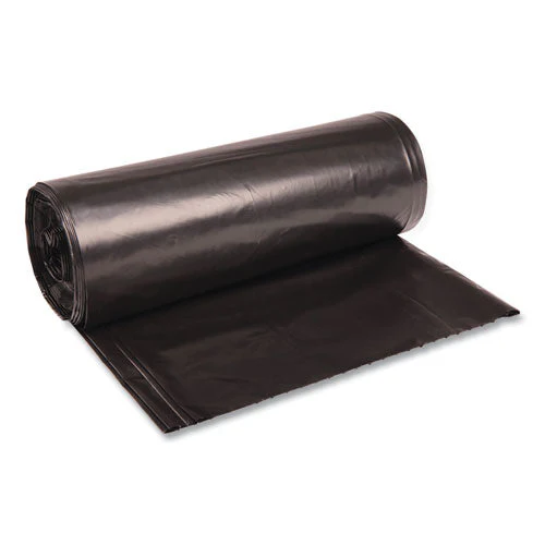 Recycled Low-density Polyethylene Can Liners, 60 Gal, 1.8 Mil, 38" X 58", Black, 10 Bags/roll, 10 Rolls/carton - Image 1