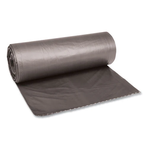 Low-density Waste Can Liners, 60 Gal, 0.95 Mil, 38" X 58", Gray, 25 Bags/roll, 4 Rolls/carton - Image 1
