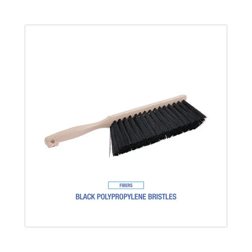 Counter Brush, Black Polypropylene, 4.5" Brush, 3.5" Tan Plastic Handle - Image 3