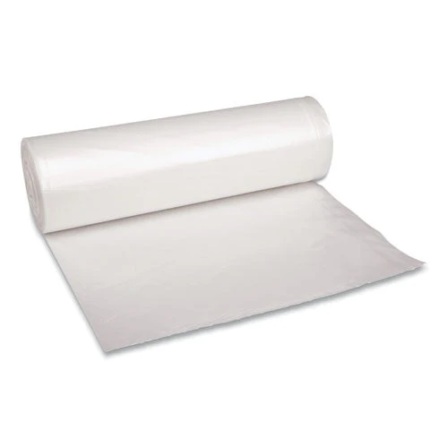Recycled Low-density Polyethylene Can Liners, 60 Gal, 1.4 Mil, 38" X 58", Clear, 10 Bags/roll, 10 Rolls/carton - Image 1