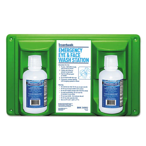 Emergency Eyewash Station, 16 Oz Bottle, 2 Bottles/station - Image 1