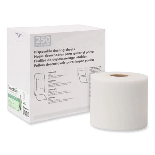 Trapeze Disposable Dusting Sheets, 8" X 125 Ft, White, 250 Sheets/roll, - Image 1