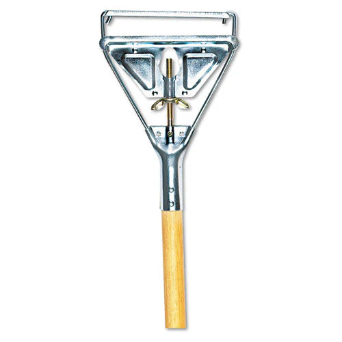 Quick Change Metal Head Mop Handle For No. 20 And Up Heads, 62" Wood Handle - Image 1