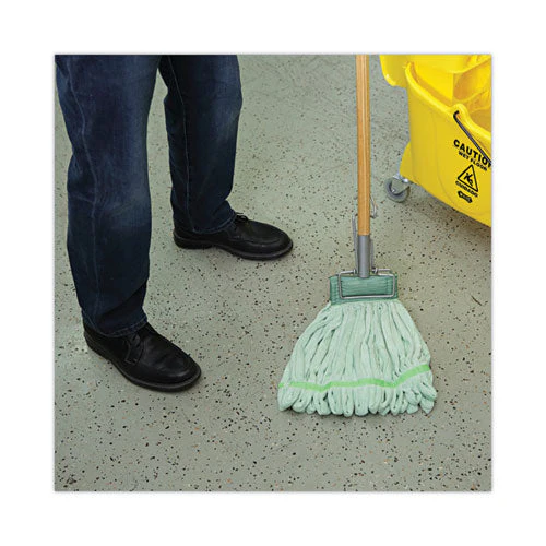 Spring Grip Metal Head Mop Handle For Most Mop Heads, Wood, 60", Natural - Image 2