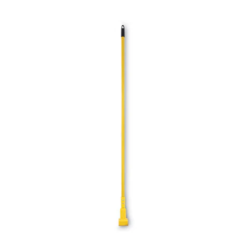 Plastic Jaws Mop Handle For 5 Wide Mop Heads, Aluminum, 1" Dia X 60", Yellow - Image 1