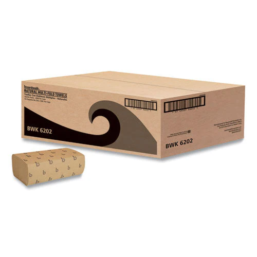 Multifold Paper Towels, 1-ply, 9 X 9.45, Natural, 250/pack, 16 Packs/carton - Image 3