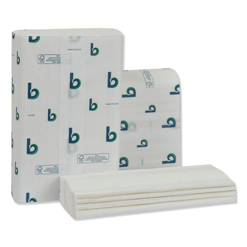 Structured Multifold Towels, 1-ply, 9 X 9.5, White, 250/pack, 16 Packs/carton - Image 1