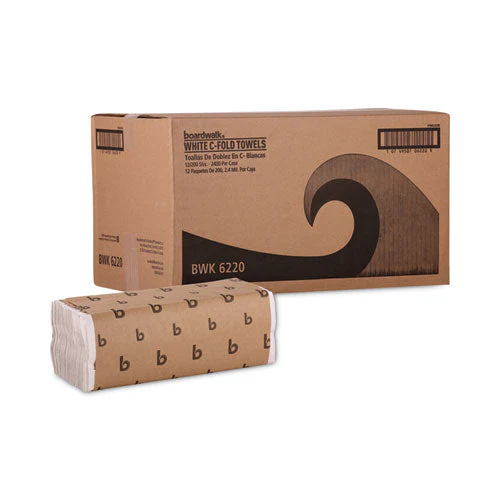 C-fold Paper Towels, 1-ply, 11.44 X 10, Bleached White, 200 Sheets/pack, 12 Packs/carton - Image 2