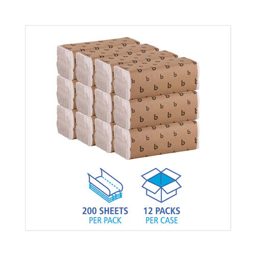 C-fold Paper Towels, 1-ply, 11.44 X 10, Bleached White, 200 Sheets/pack, 12 Packs/carton - Image 3