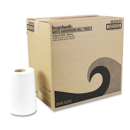Hardwound Paper Towels, Nonperforated, 1-ply, 8" X 350 Ft, White, 12 Rolls/carton - Image 3