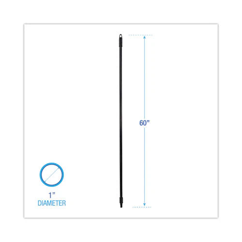 Fiberglass Broom Handle, Nylon Plastic Threaded End, 1" Dia X 60", Black - Image 2