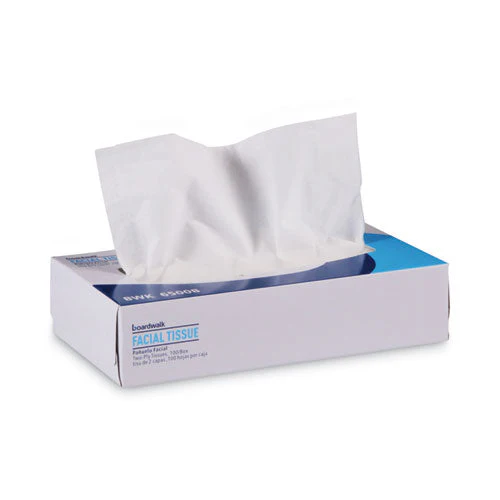 Office Packs Facial Tissue, 2-ply, White, Flat Box, 100 Sheets/box, 30 Boxes/carton - Image 1