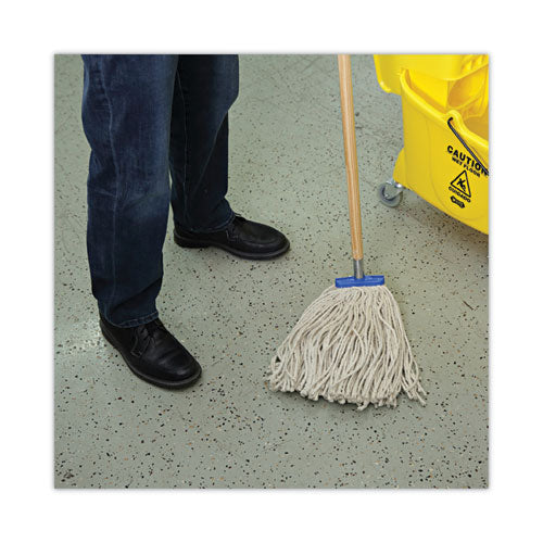 Cut-end Lie-flat Wet Mop Head, Cotton, 16oz, White - Image 2