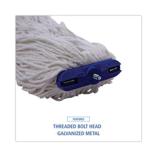 Cut-end Lie-flat Wet Mop Head, Rayon, 16oz, White, 12/carton - Image 3
