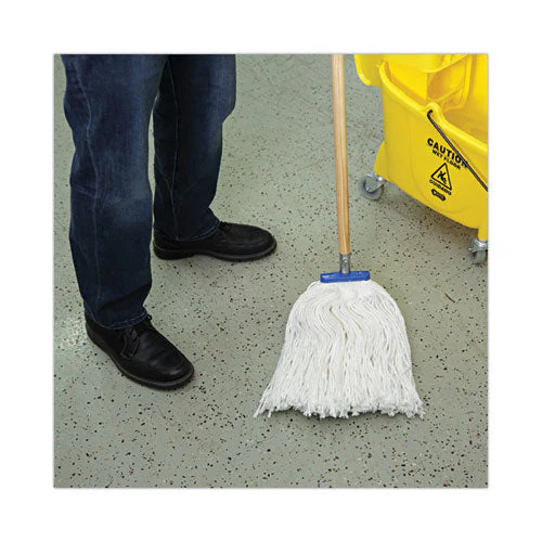 Cut-end Lie-flat Wet Mop Head, Rayon, 16oz, White, 12/carton - Image 2