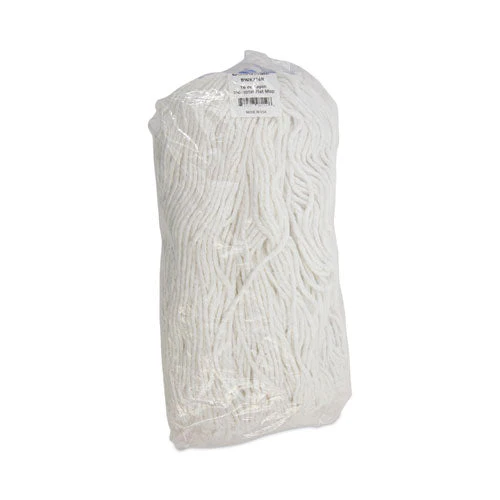 Cut-end Lie-flat Wet Mop Head, Rayon, 16oz, White - Image 3