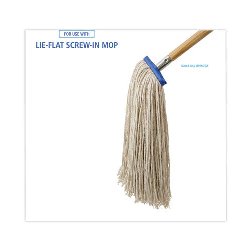 Mop Head, Economical Lie-flat Head, Cotton Fiber, 20 Oz, White, 12/carton - Image 3