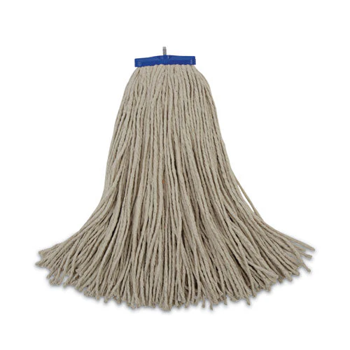 Cut-end Lie-flat Wet Mop Head, Cotton, 24oz, White, 12/carton - Image 1