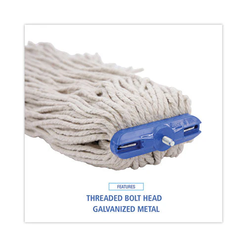 Cut-end Lie-flat Wet Mop Head, Cotton, 24oz, White, 12/carton - Image 2