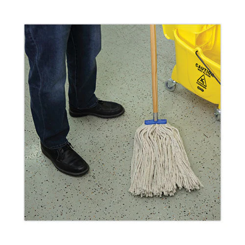 Cut-end Lie-flat Wet Mop Head, Cotton, 24oz, White - Image 2