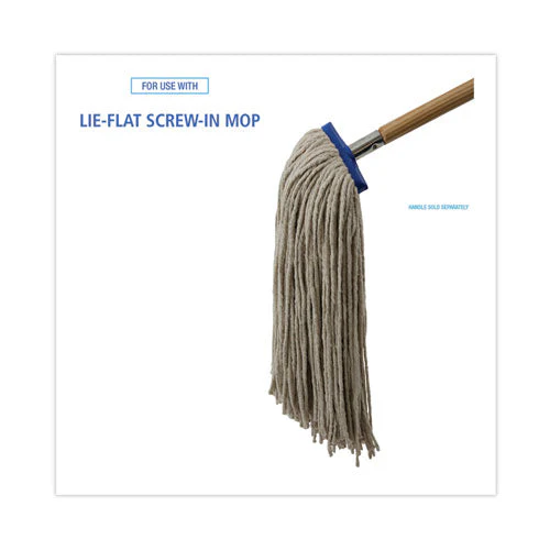 Cut-end Lie-flat Wet Mop Head, Cotton, 24oz, White - Image 3