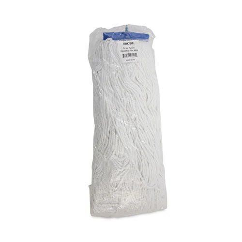 Cut-end Lie-flat Wet Mop Head, Rayon, 24oz, White - Image 2