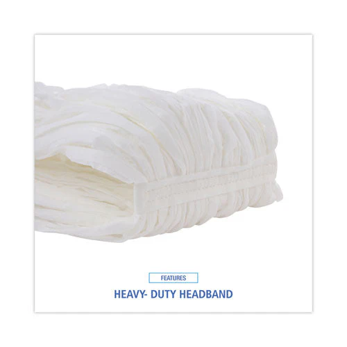 Mop Head, Looped, Enviro Clean With Tailband, Large, White, 12/carton - Image 3