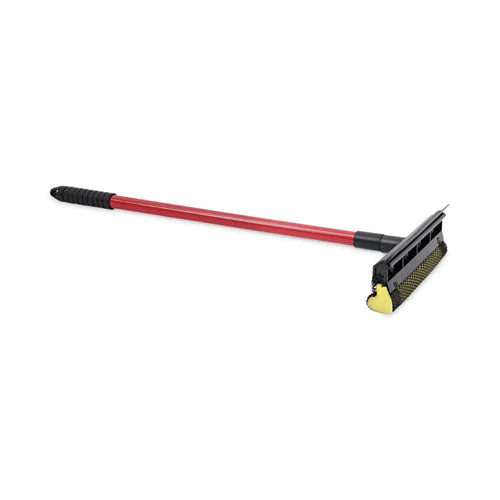 General-duty Squeegee, 8" Wide Blade, Black/red, 21" Handle - Image 1