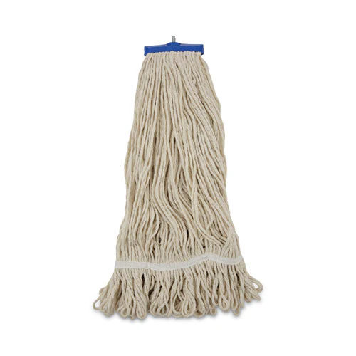 Mop Head, Lie-flat Head, Cotton Fiber, 24 Oz, White, 12/carton - Image 1