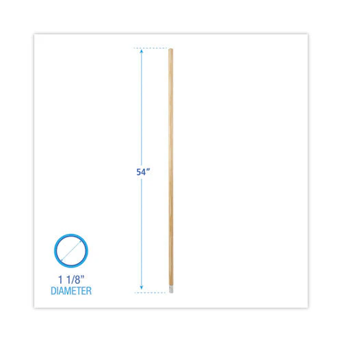 Lie-flat Screw-in Mop Handle, Lacquered Wood, 1.13" Dia X 54", Natural - Image 2