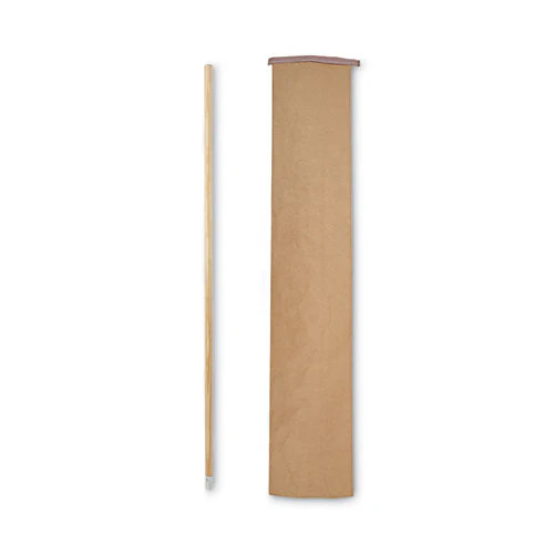 Lie-flat Screw-in Mop Handle, Lacquered Wood, 1.13" Dia X 54", Natural - Image 3